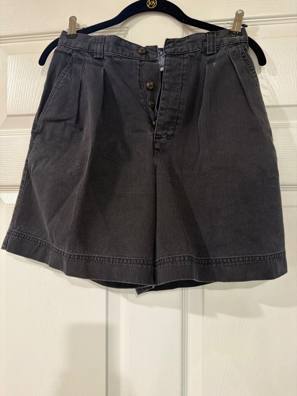 Gap Womens Gray Cotton Button-Fly High-Waisted Pleated Shorts Size 6 Made In USA
